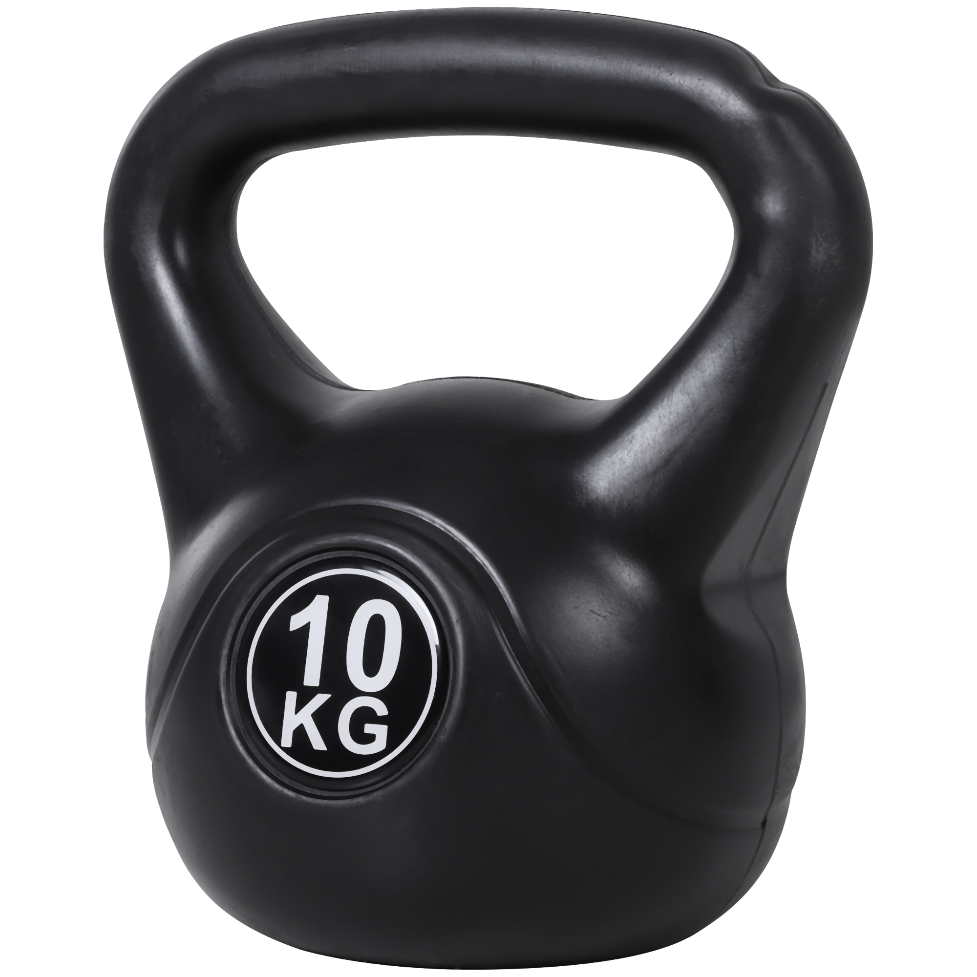 HOMCOM Pesa Rusa Kettlebell de Fiteness Relleno de Arena con Mango Ancho Antideslizante para Ejercicios y Entrenamiento en Casa y Gimnasio Negro