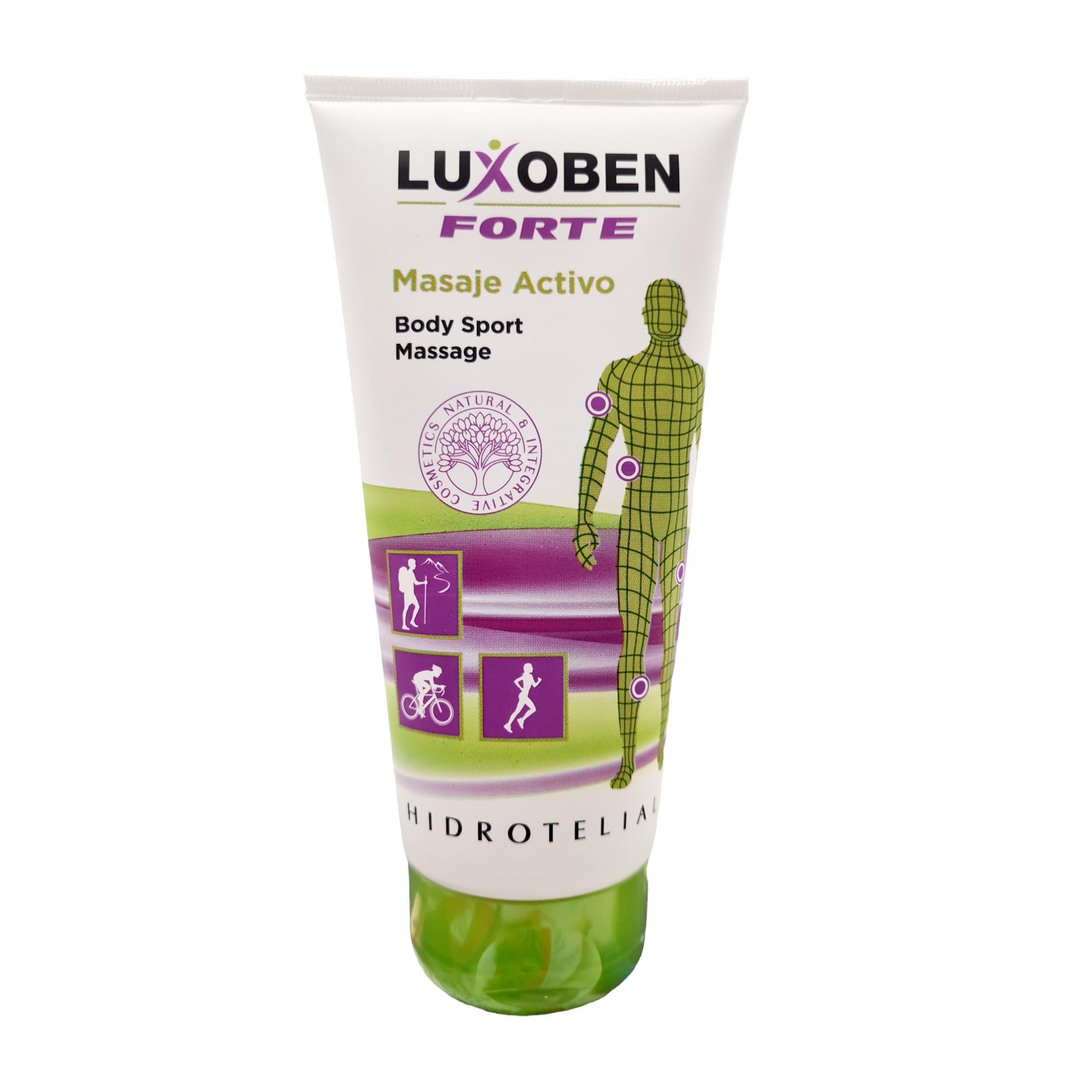 Crema Masaje Activo Hidrotelial Luxoben Forte, 200 Ml - Acción Desfatigante y Relajante - Especial Deporte - Descontractura - Acondiciona los Músculos