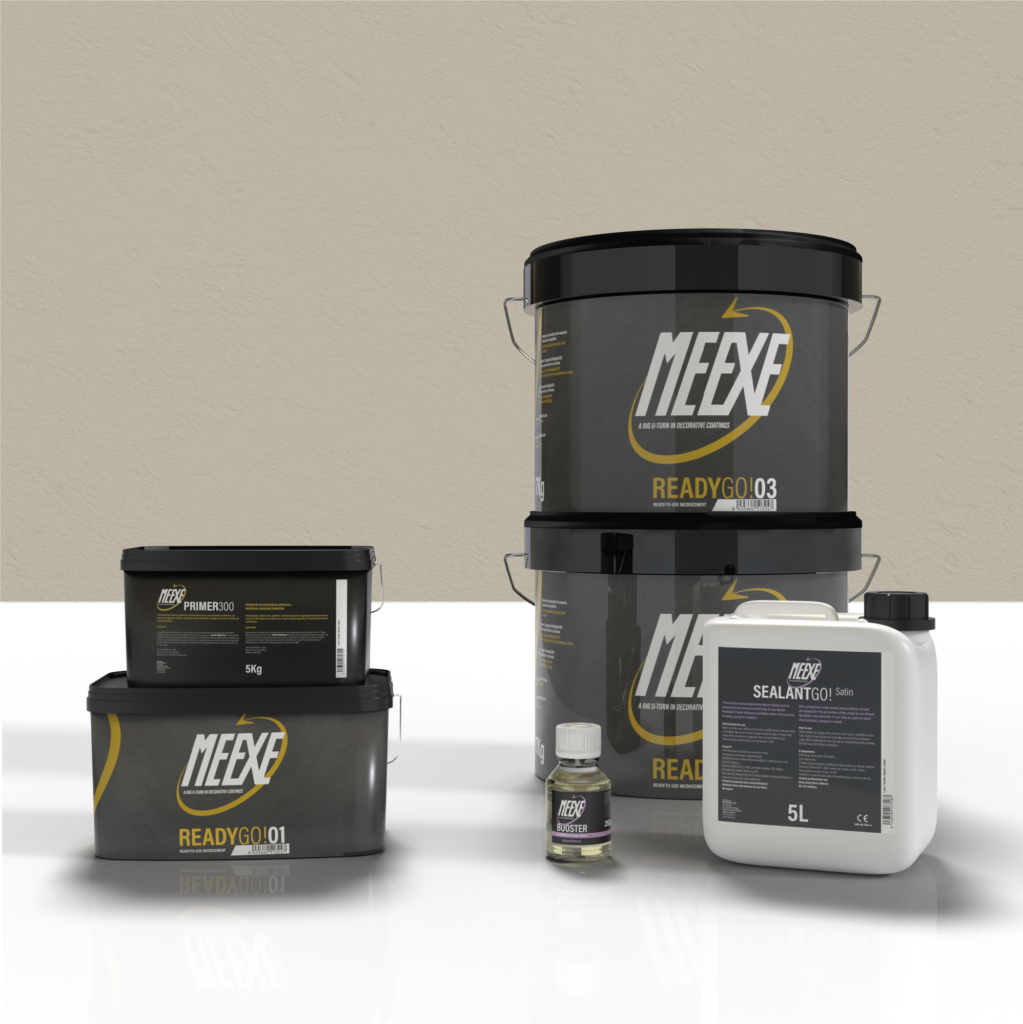 Pack de Microcemento Meexe Ready Go 20m² – Mate o Satinado | Revestimiento Continuo Alta Durabilidad y Fácil Aplicación