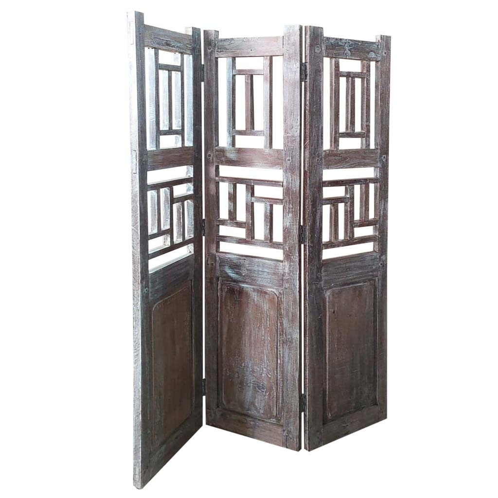 Wonderlust Deco - Biombo de madera 114 x 3 x 176h cm Marrón Chocolate 114x3x176h cm