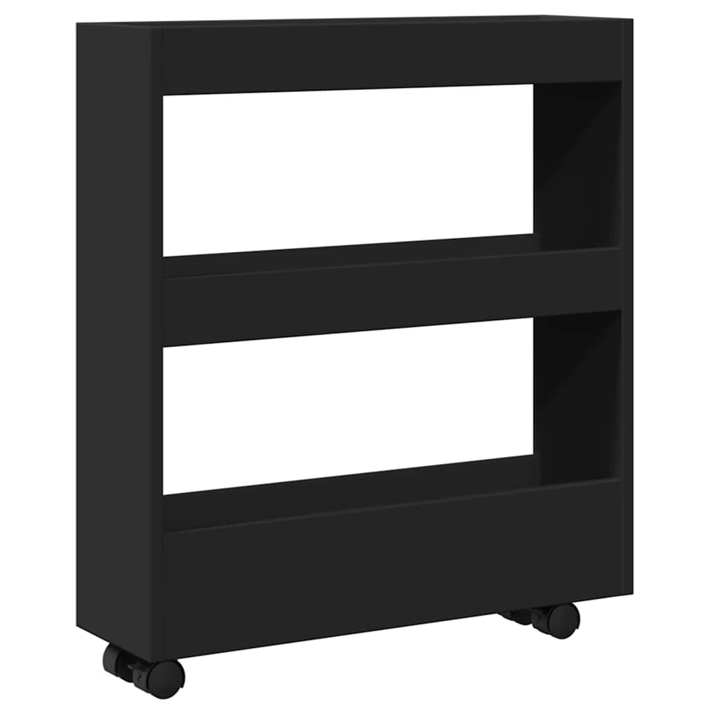 vidaXL Carrito de almacenaje estrecho de 3 niveles de madera de ingeniería 60 x 18 x 70 cm