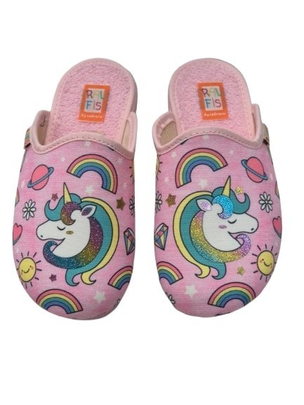 Ralfis - Zapatillas interiores modelo 8549/25 para niñas, diseño suave y confortable en color rosa