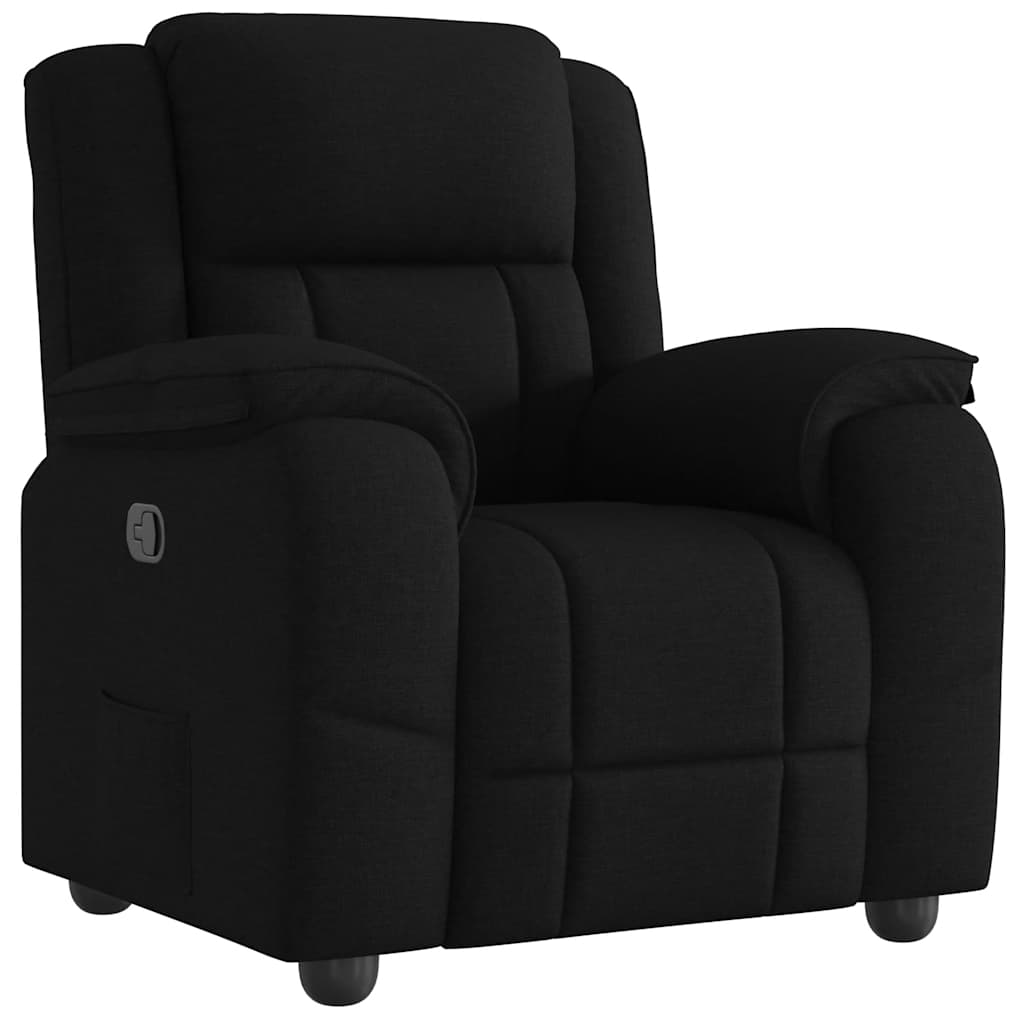 vidaXL Sillón reclinable de tela negro