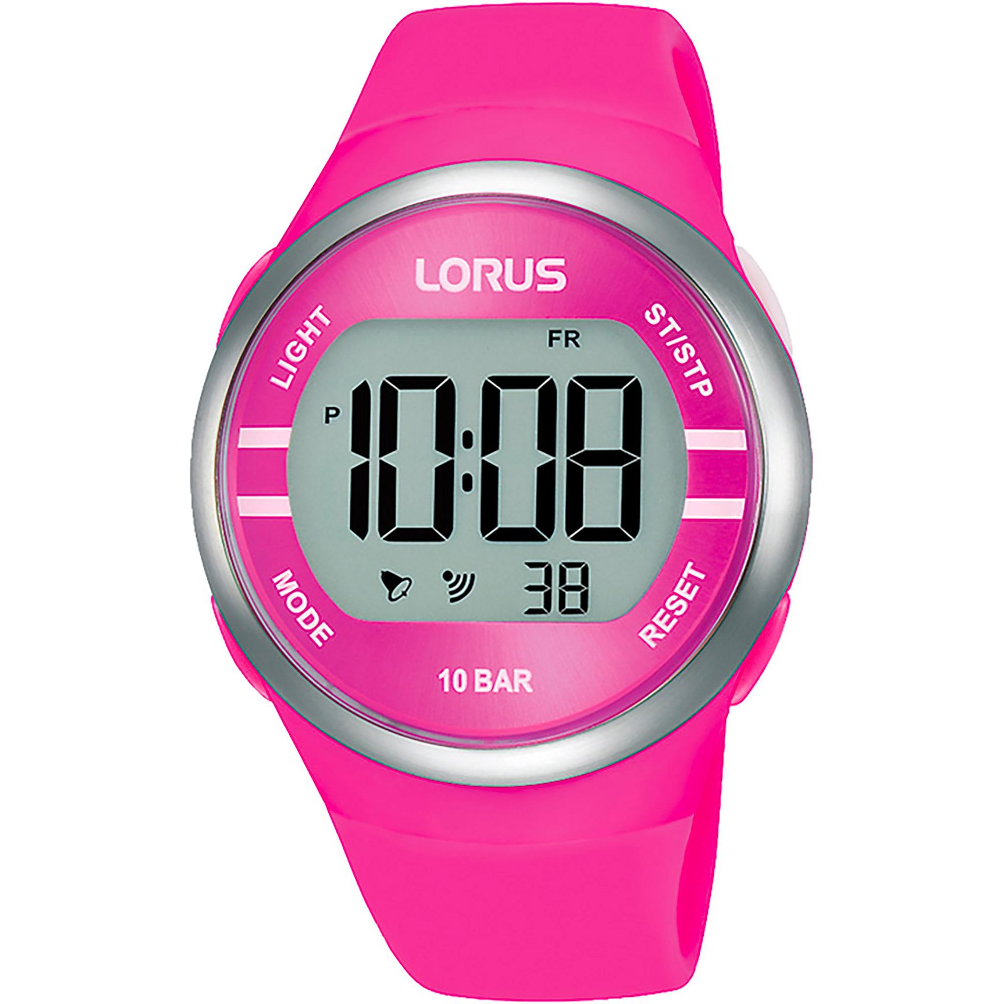 Reloj De Pulsera Lorus Sports - R2343Nx9 Correa Color: Fucsia Dial Lcd Fucsia Mujer