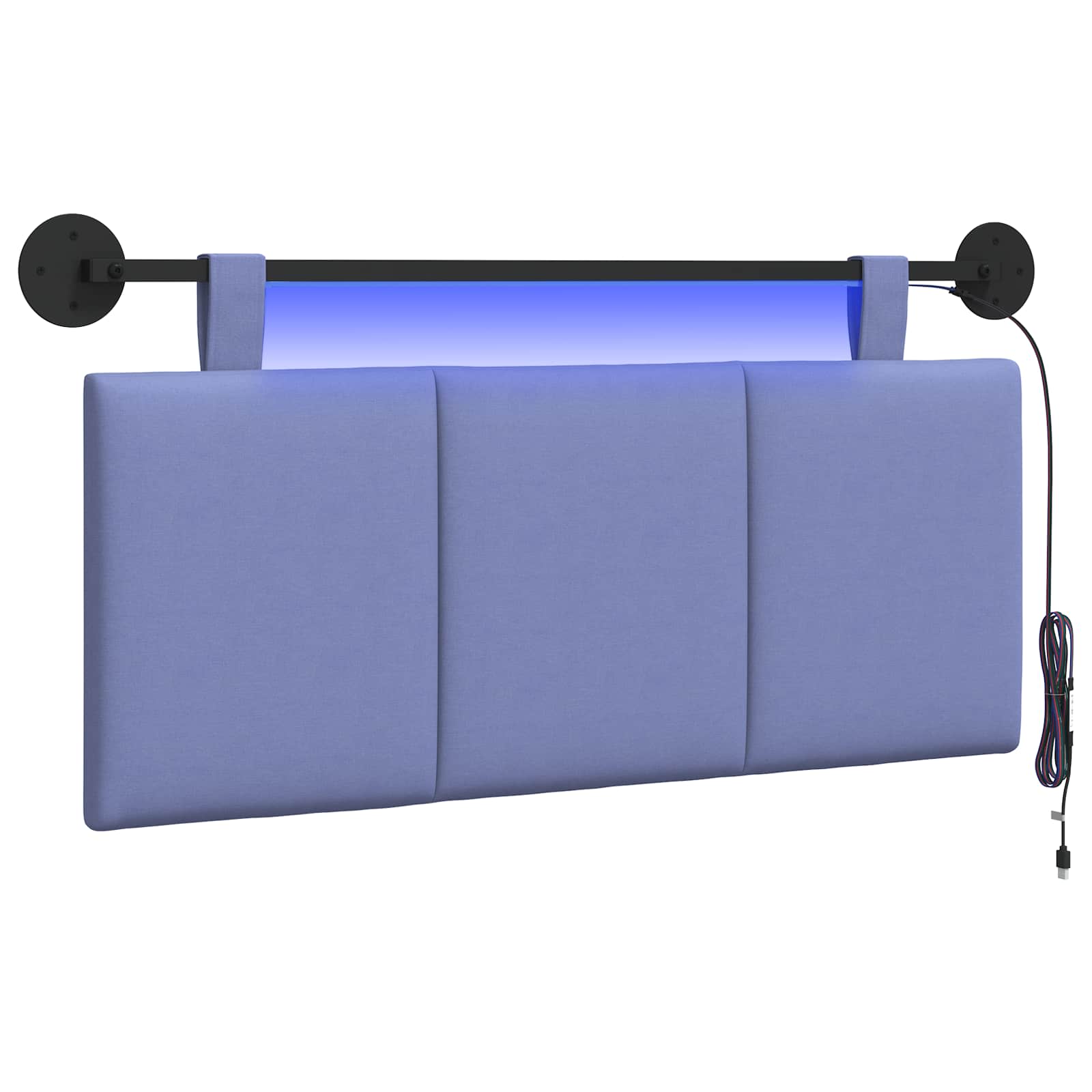 vidaXL Cabecero colgante Con luz LED  Tela 110 x 55 x 5 cm Multicolor