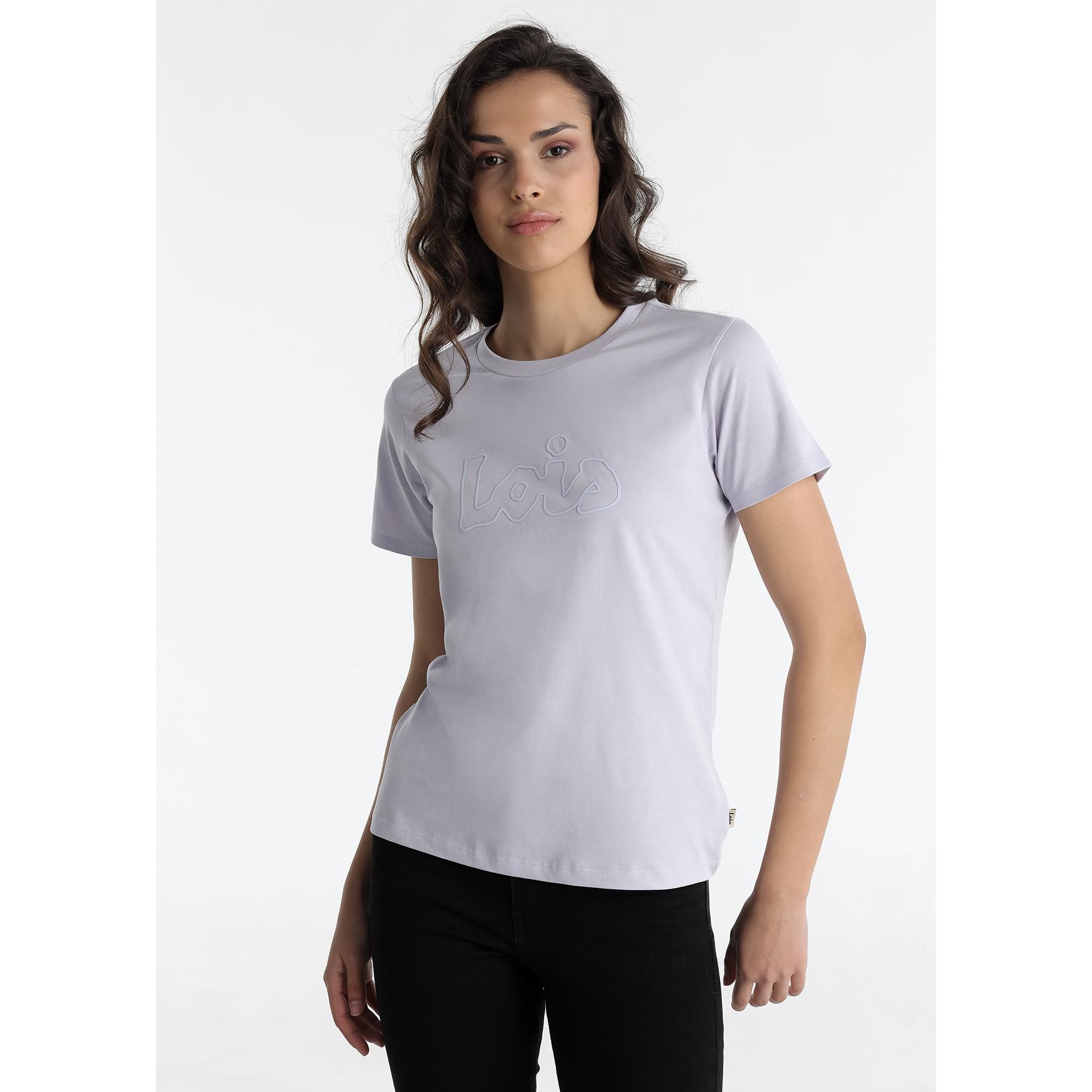 LOIS JEANS - Camiseta Puff Print Morada