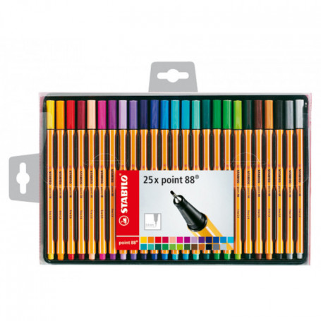 Stabilo 88 set de bolígrafos de 25 colores para bolsa.