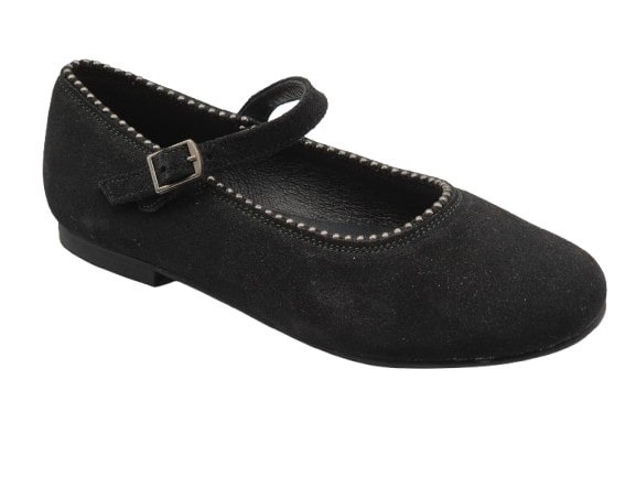 Landos - Merceditas de serraje para niñas modelo 7121AF, cómodas y elegantes para uso diario en color negro o marino, ideal para colegio y ocasiones formales