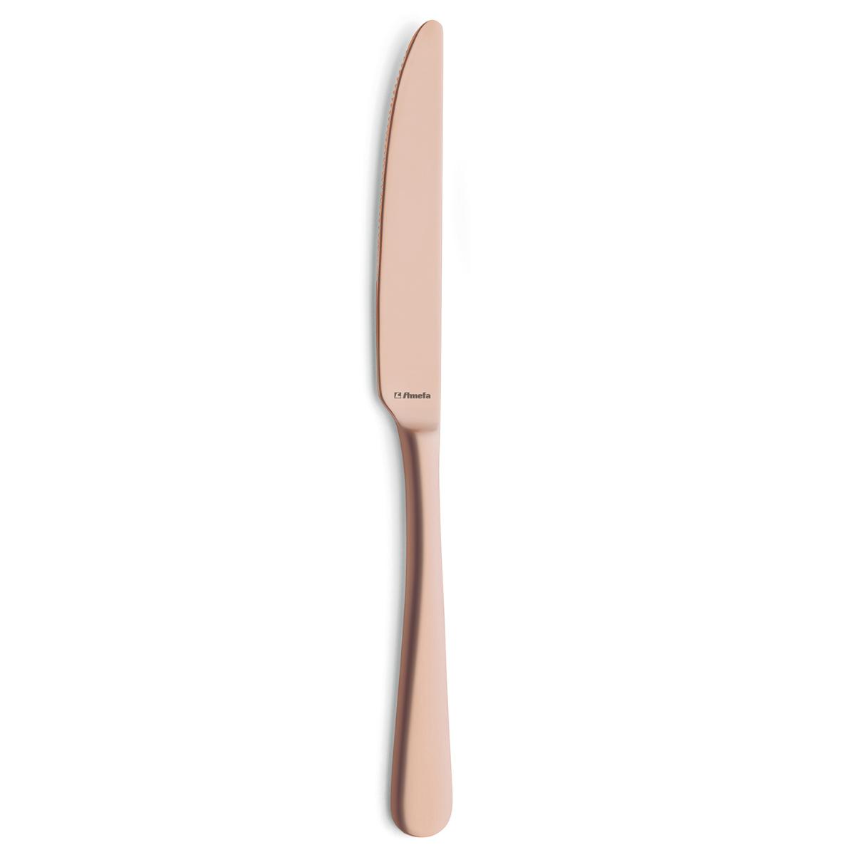 AMEFA AUSTIN COBRE Caja 12 Cuchillo Mesa Acero Inox 23,5CM-2,5MM Cobre Mate Fácil de limpiar Larga duración