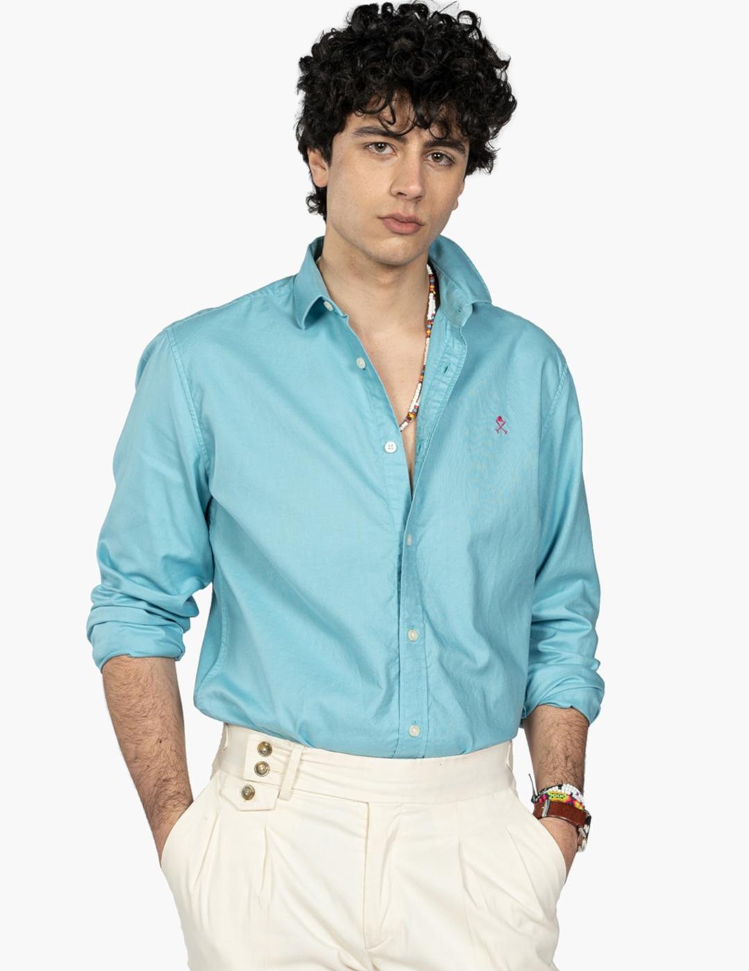 Camisa Harper Capri Azul para Hombre - Diseño Fresco y Suave