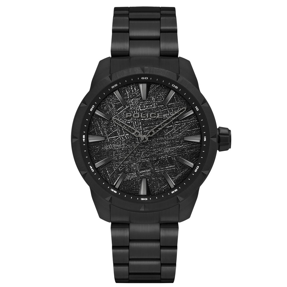 Police Reloj Hombre Caja De Acero Pulsera Acero De Color Negro Resistente Al Agua 5 Atm Pewjg2202903
