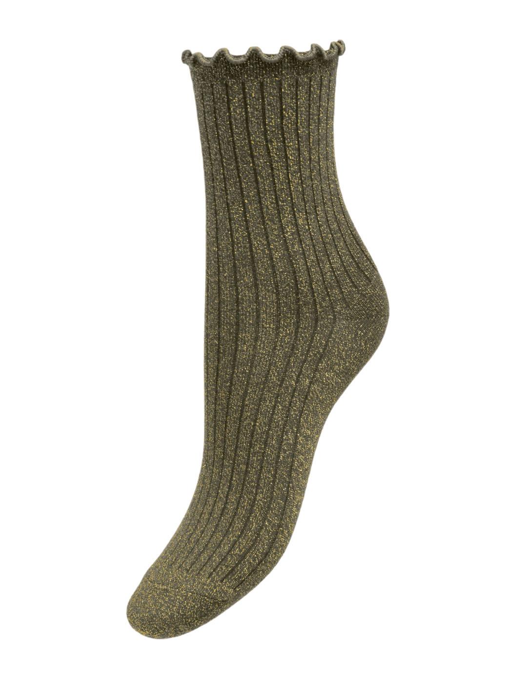 Calcetines Only Millie con glitter verde para mujer