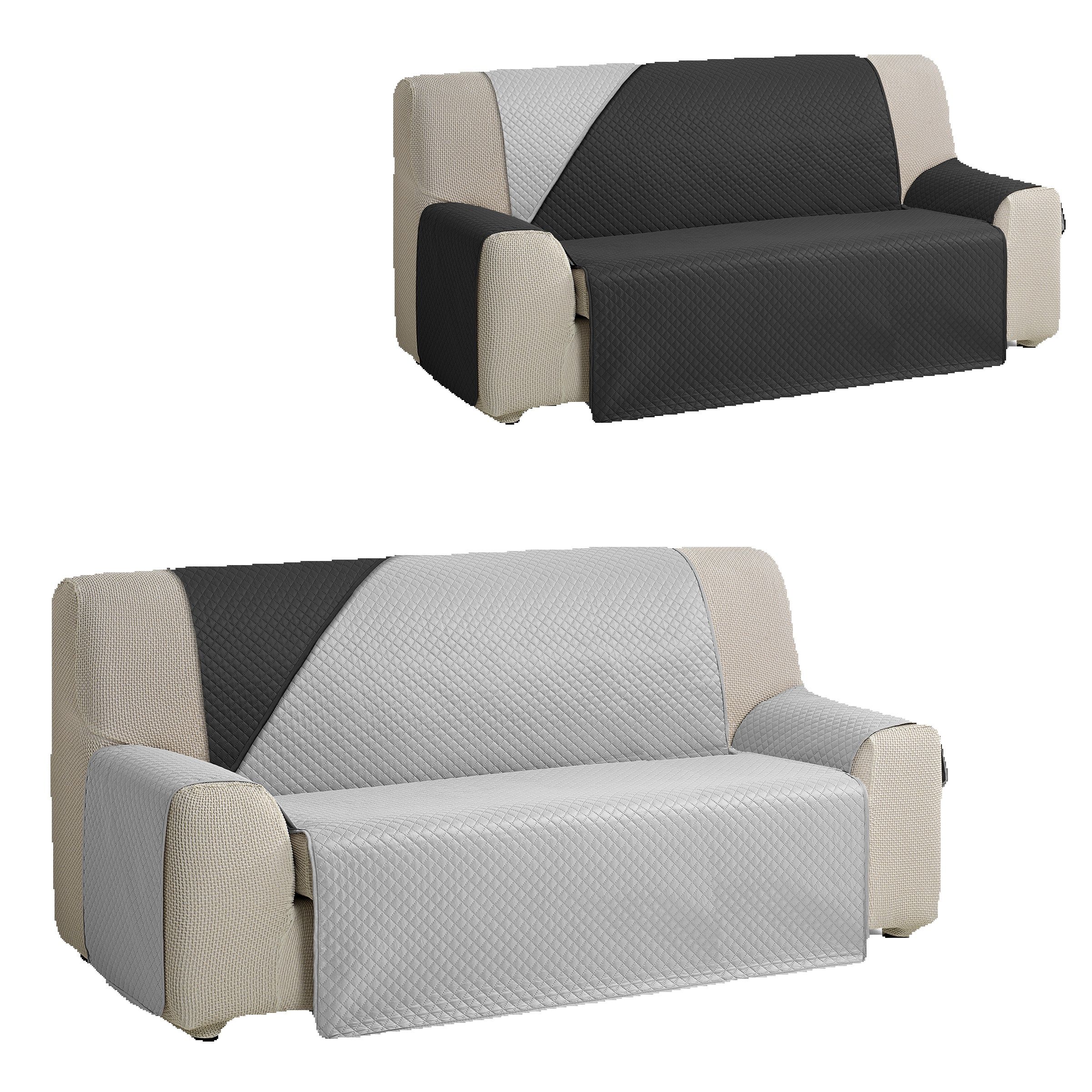 VALENTIA HOME Valentia Home - Funda Cubre Sofá Acolchada Reversible Rombo Bicolor para 1 a 4 Plazas - 13 Combinaciones de Colores