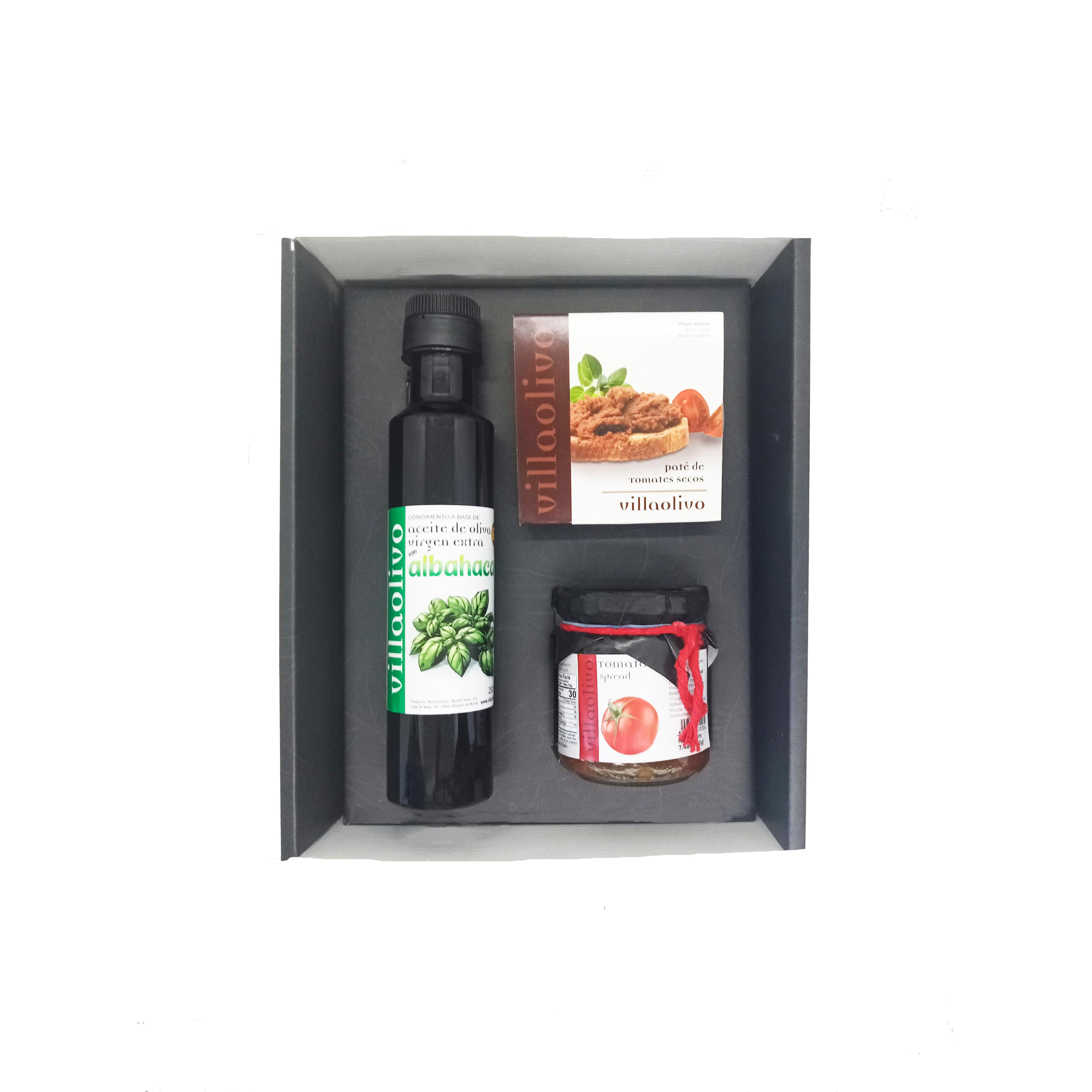 Caja Regalo Gourmet Villaolivo – Aceite, Paté y Mermelada Pack Delicatessen con Sabor Artesano Ideal para Detalles y Eventos