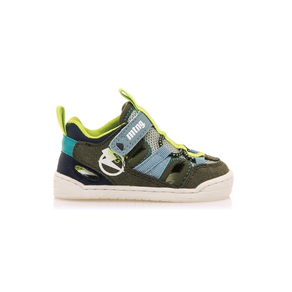 Mustang - Sandalias infantiles Niño Mustang 48908 en verde kaki, diseño ergonómico barefoot para desarrollo natural del pie y uso veraniego