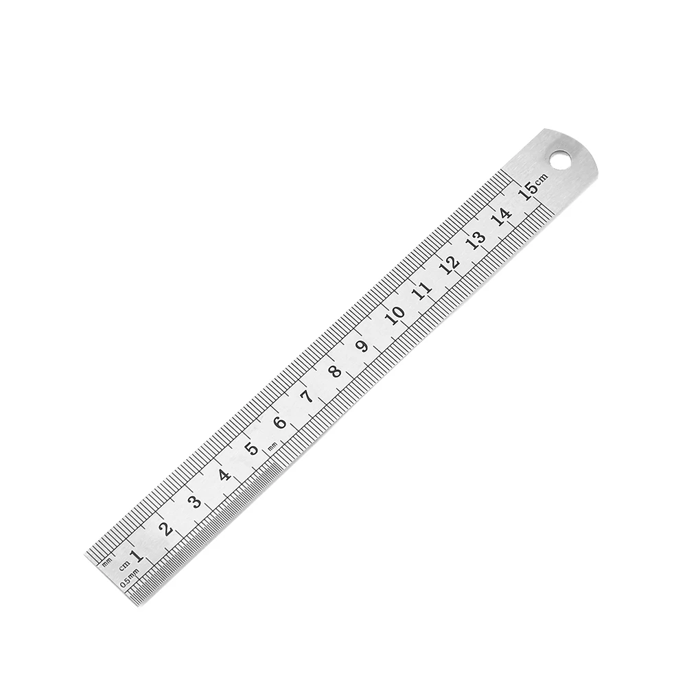 TK Regla Recta De Acero Inoxidable 15/20/30/50CM Escala Doble Lado Herramienta De Medición Precisa Para Escuela Y Oficina