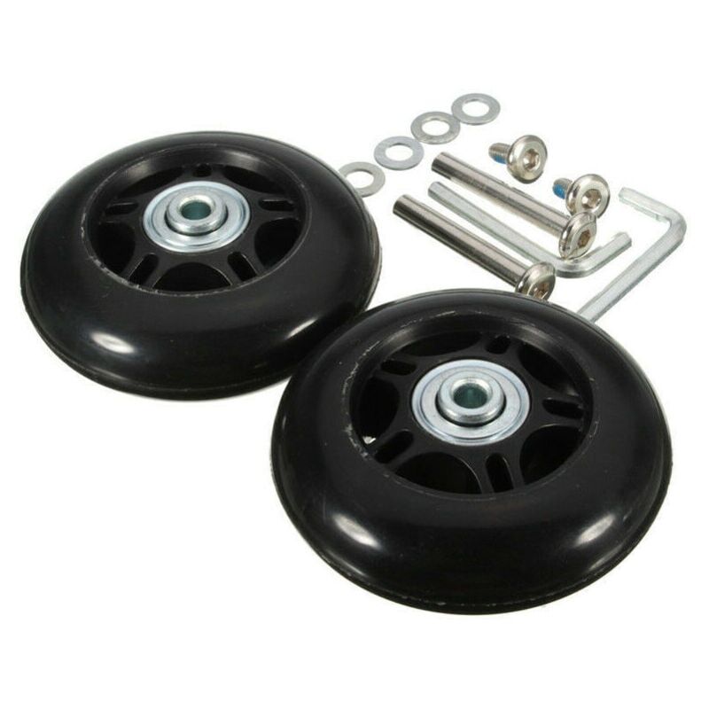 CA Kit de reemplazo de ruedas para maletas FOREHILL, ruedas de goma universales, herramienta para cojinetes giratorios (juego de 2), 64 mm × 18 mm
