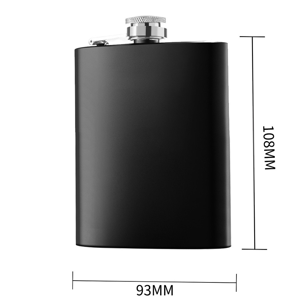 TK Botella De Bolsillo Para Alcohol 304 Grado Alimenticio Negra/Oro Portátil De 6/7/8oz Para Vino/Whiskey/Vodka Conjunto De Botella Pequeña Para Exterior