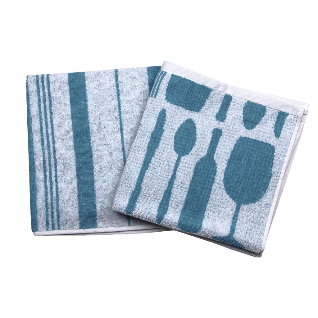 Cofan | Pack de 2 paños de cocina | Medidas: 50 x 50 cm | Color Azul