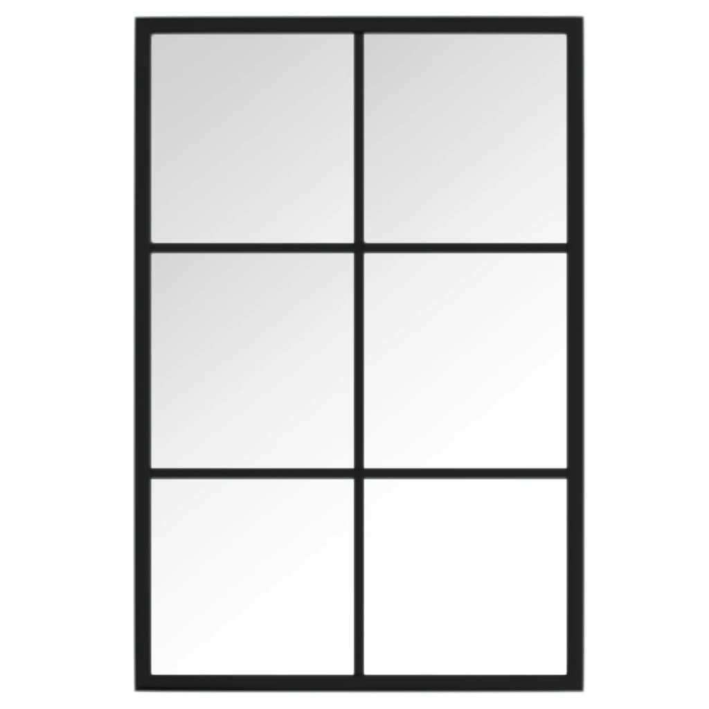 vidaXL Espejo de pared metal negro 60x40 cm