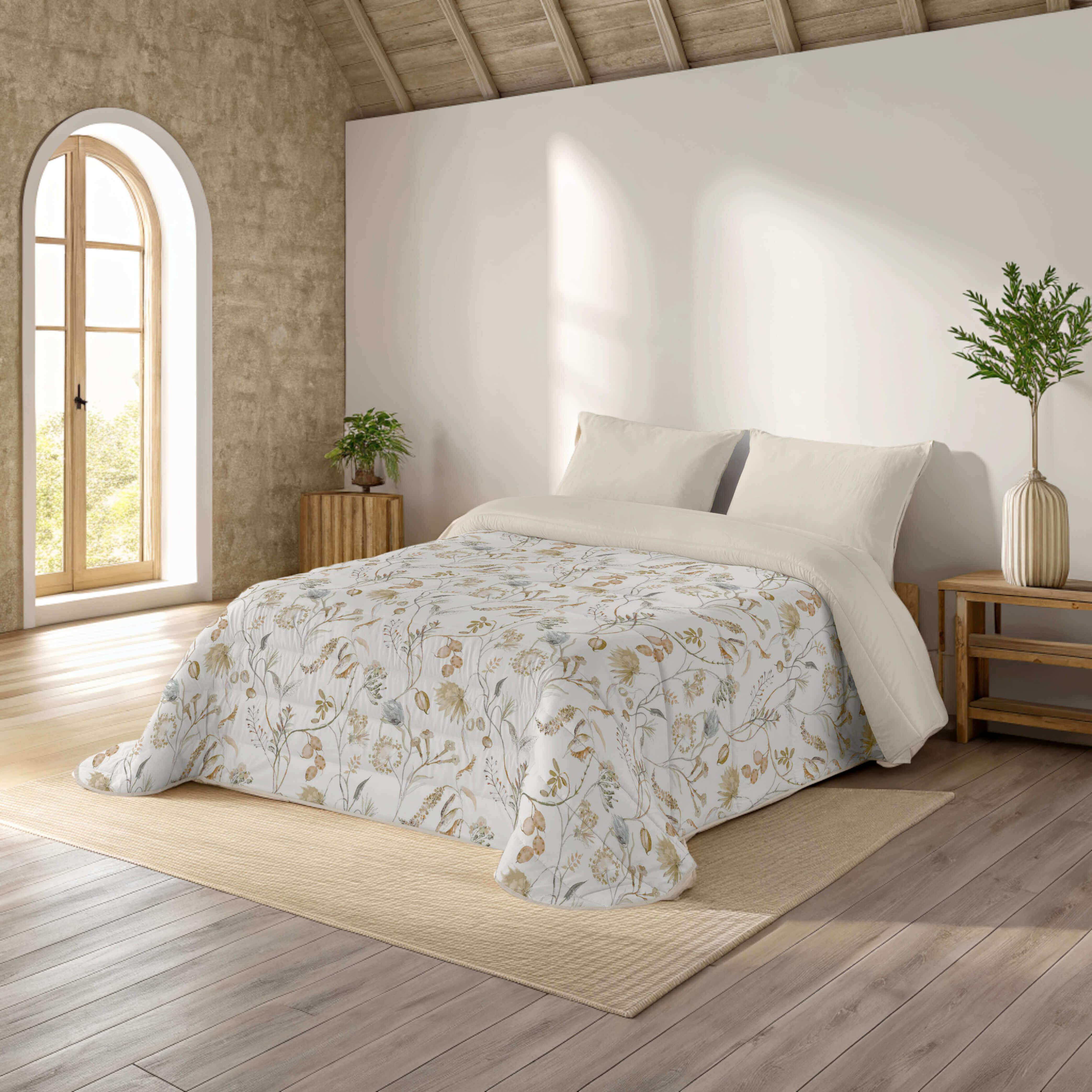 Naturals - Edredón Nórdico 300 gr Estampado - Microfibra Extrasuave - Acolchado Gran Confort, Antialérgico y Transpirable - Cama 90/135/150/180 - Fabricado en España