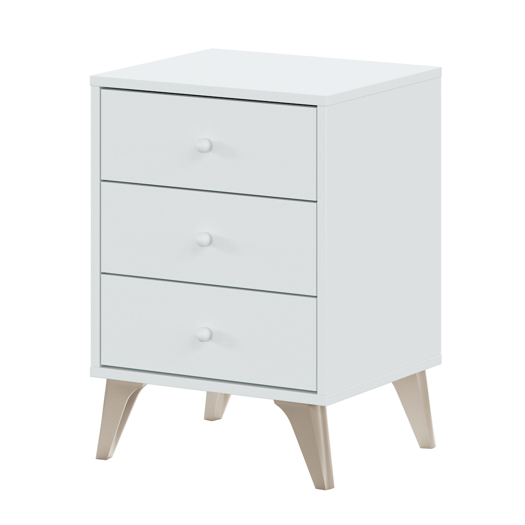 MESITA DE NOCHE 3 CAJONES 56X136X67 CM BLANCO ARTIK