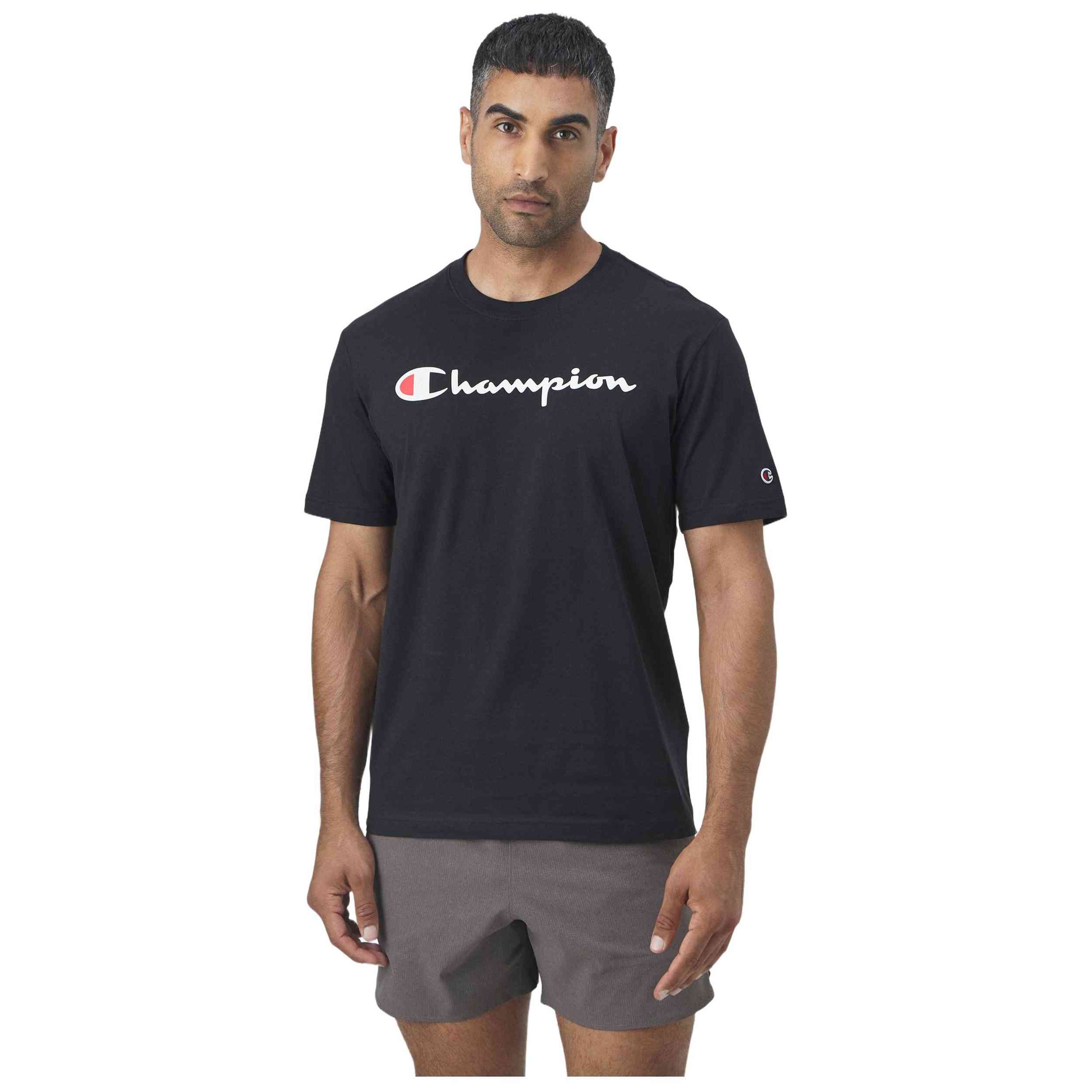 Camiseta De Manga Corta Champion modelo 220256-KK001 para Hombre en color Negro