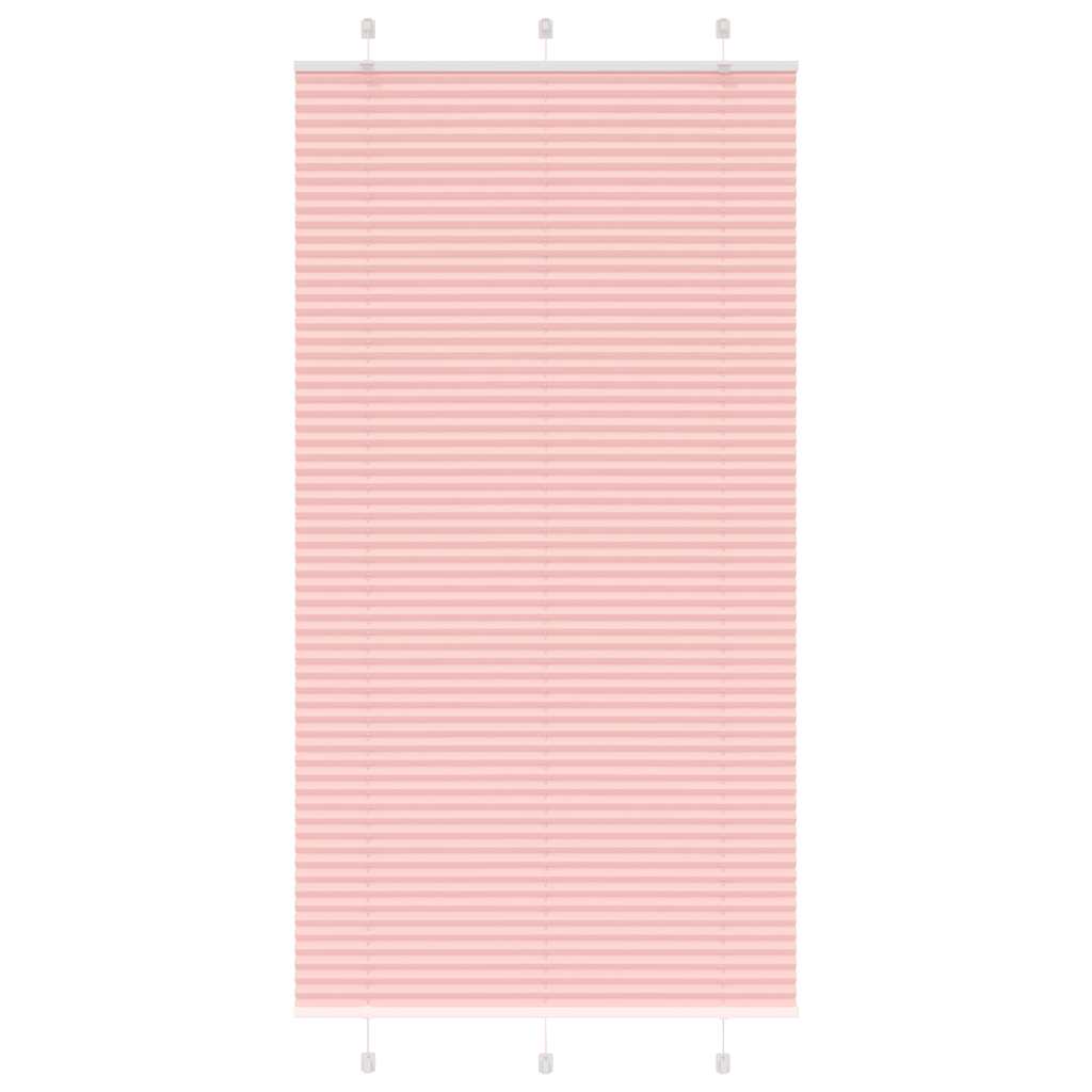 vidaXL Estor Plisado rosa 105x200 cm Tela Ancho 104,4 cm Poliéster