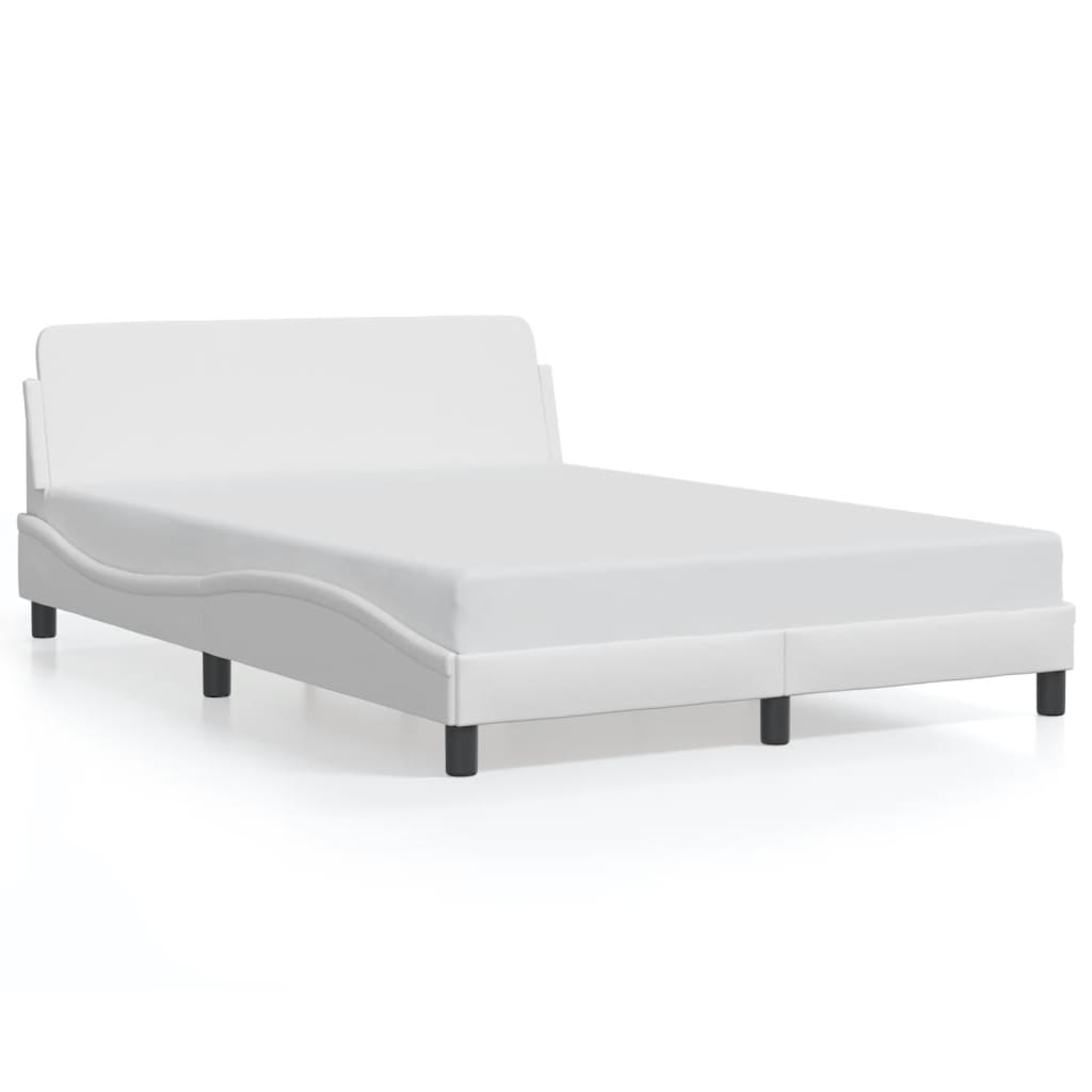 vidaXL Estructura de cama Dover cuero sintético blanco 140x190cm