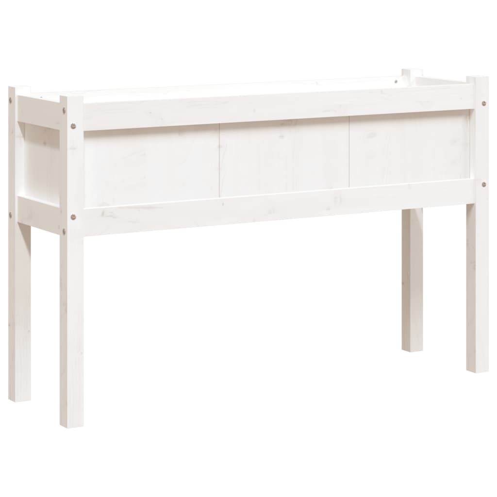 vidaXL Jardinera con patas madera maciza pino cera 110x31x70 cm Color Pino natural,  Pino blanco,  Marrón pino y mas