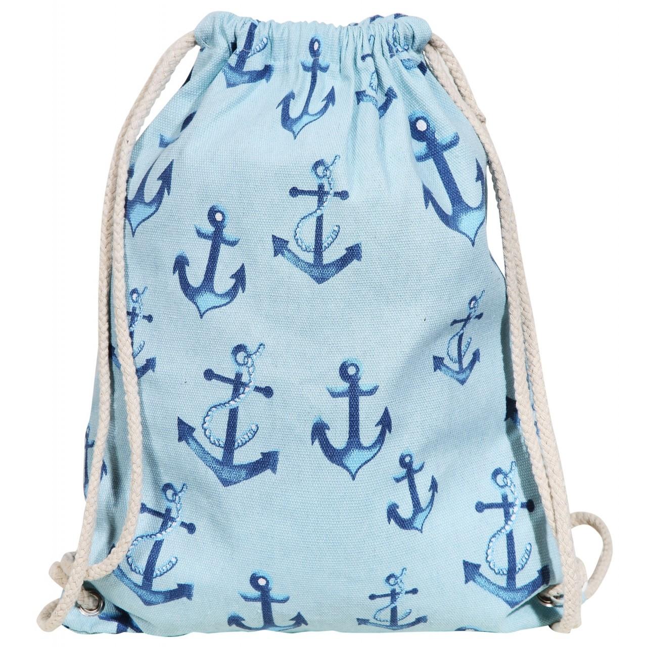 Mestre Artesão® Saco de Ginásio Âncoras Azul em Tecido – 0185