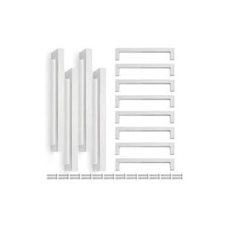 CA 12 tiradores cuadrados de acero inoxidable en níquel satinado para armario de cocina, con tirador en T para herrajes de cocina