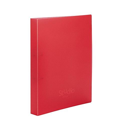 Pardo 854502 - Carpeta de polipropileno con diseño estudio, 4 anillas de 40, color rojo