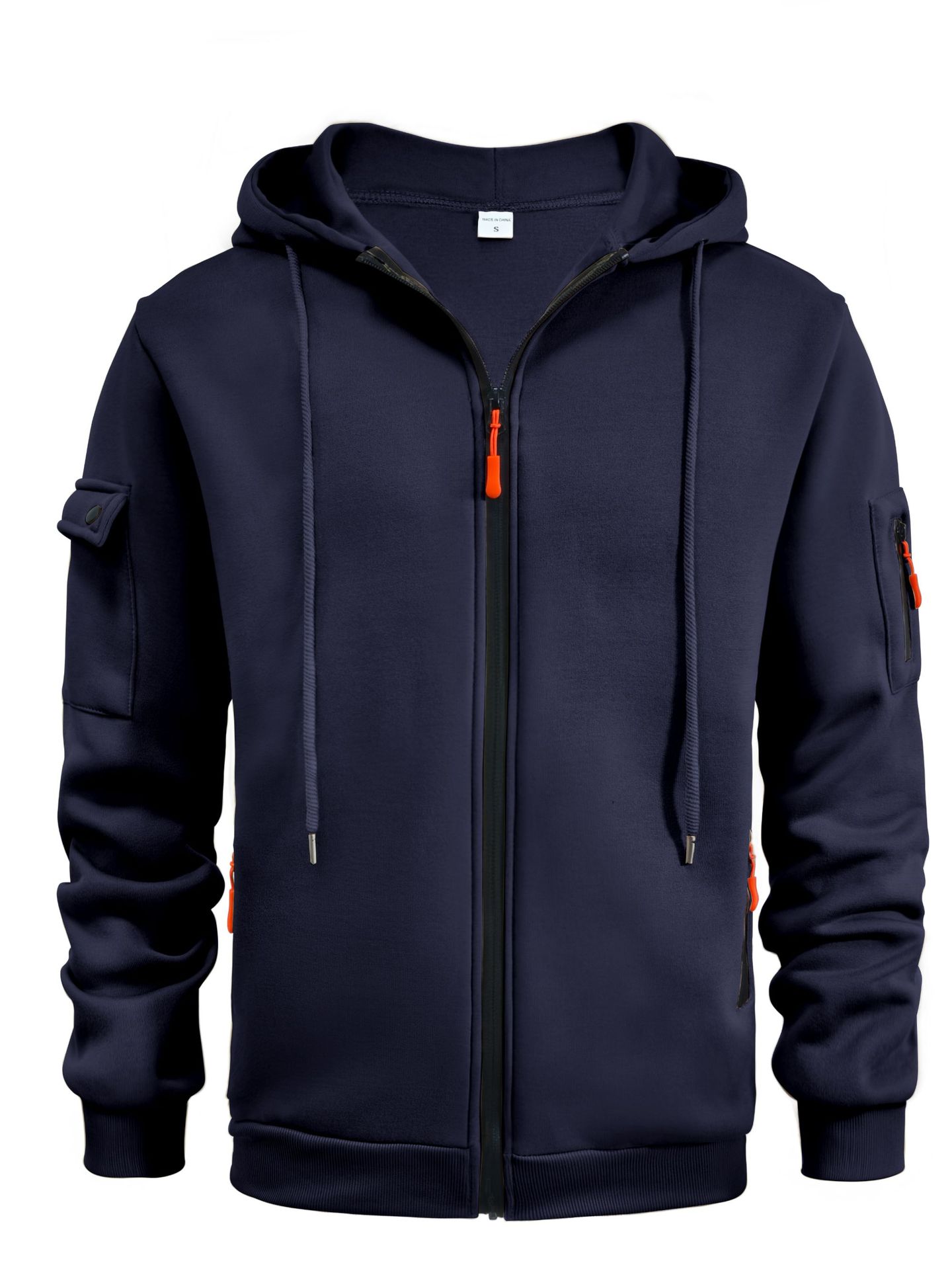 TK Sudadera con capucha y cremallera para hombre, chaqueta deportiva informal de talla grande, para otoño e invierno