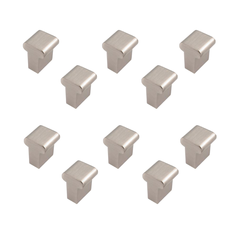 10 Un. TIRADOR Pomo níquel cepillado para Mueble 16x16MM