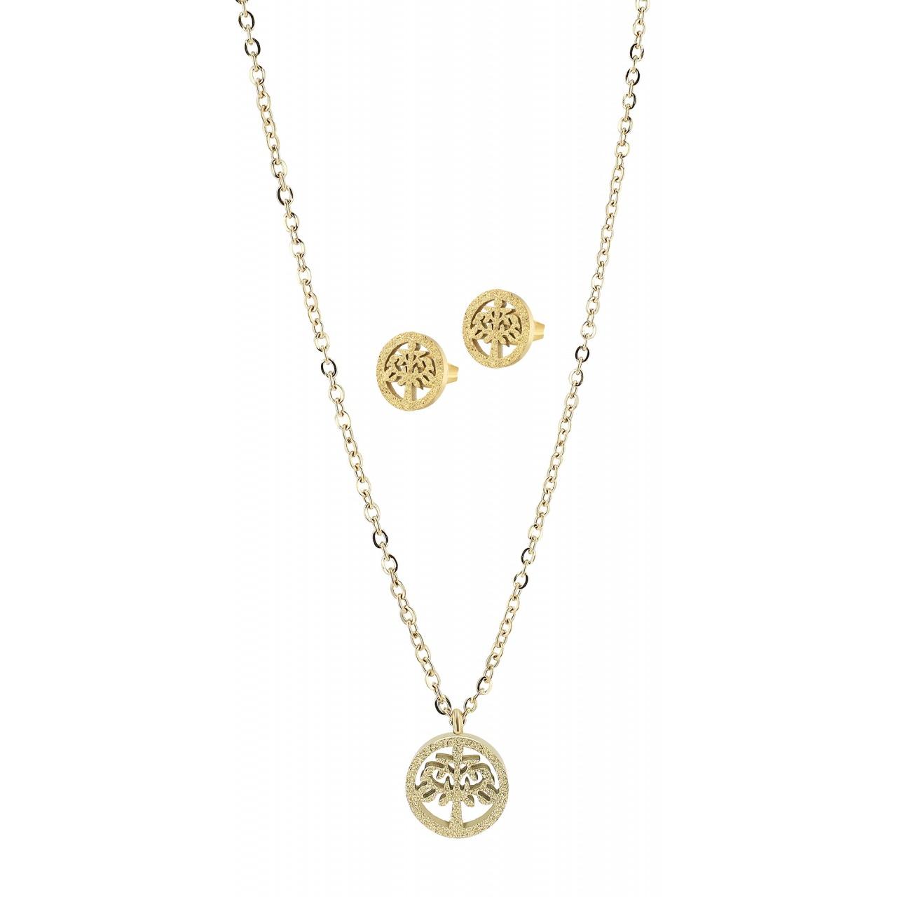 Akzent® Conjunto Collar e Pendientes Árvore da Vida em Aço Inoxidável