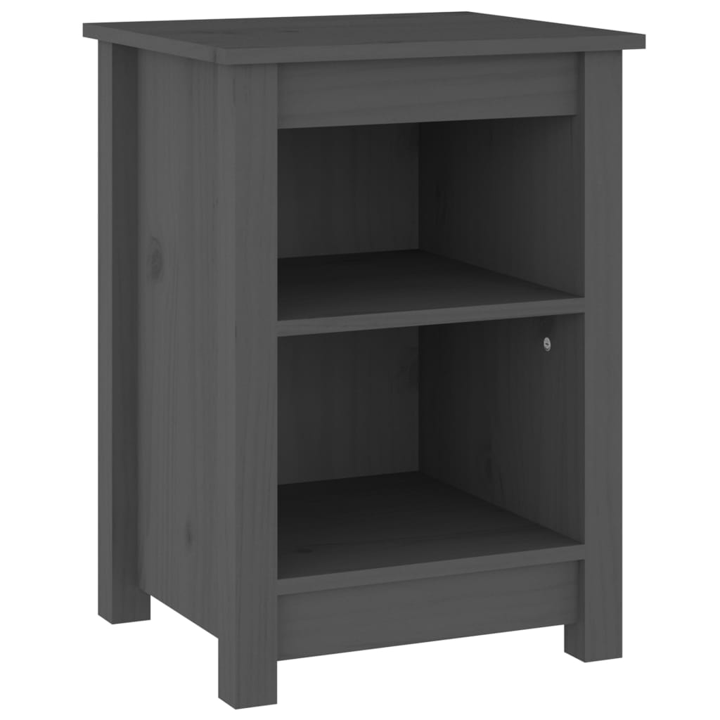 Vidaxl Mesita de Noche Madera Maciza de Pino 40x35x55 Cm Blanco - Moderno