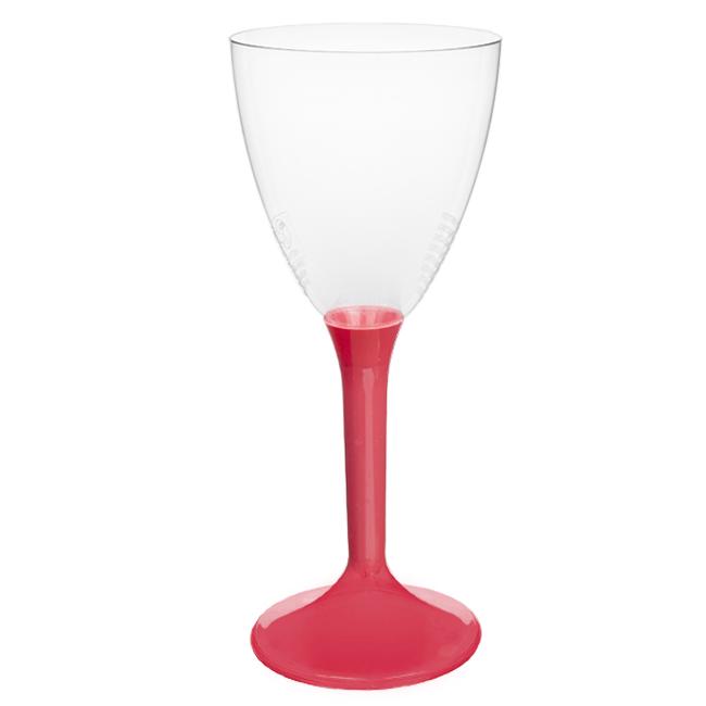 MONOUSO | Copa Reutilizable PS Pie Coral Vino y Agua 180ml 2P (20 Uds)