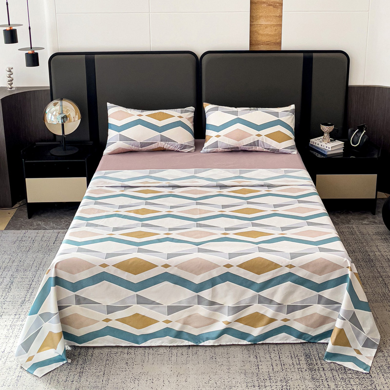 Juego de sábanas 4 piezas cama 135cm/150cm/180cm Color primavera - verano geométrico