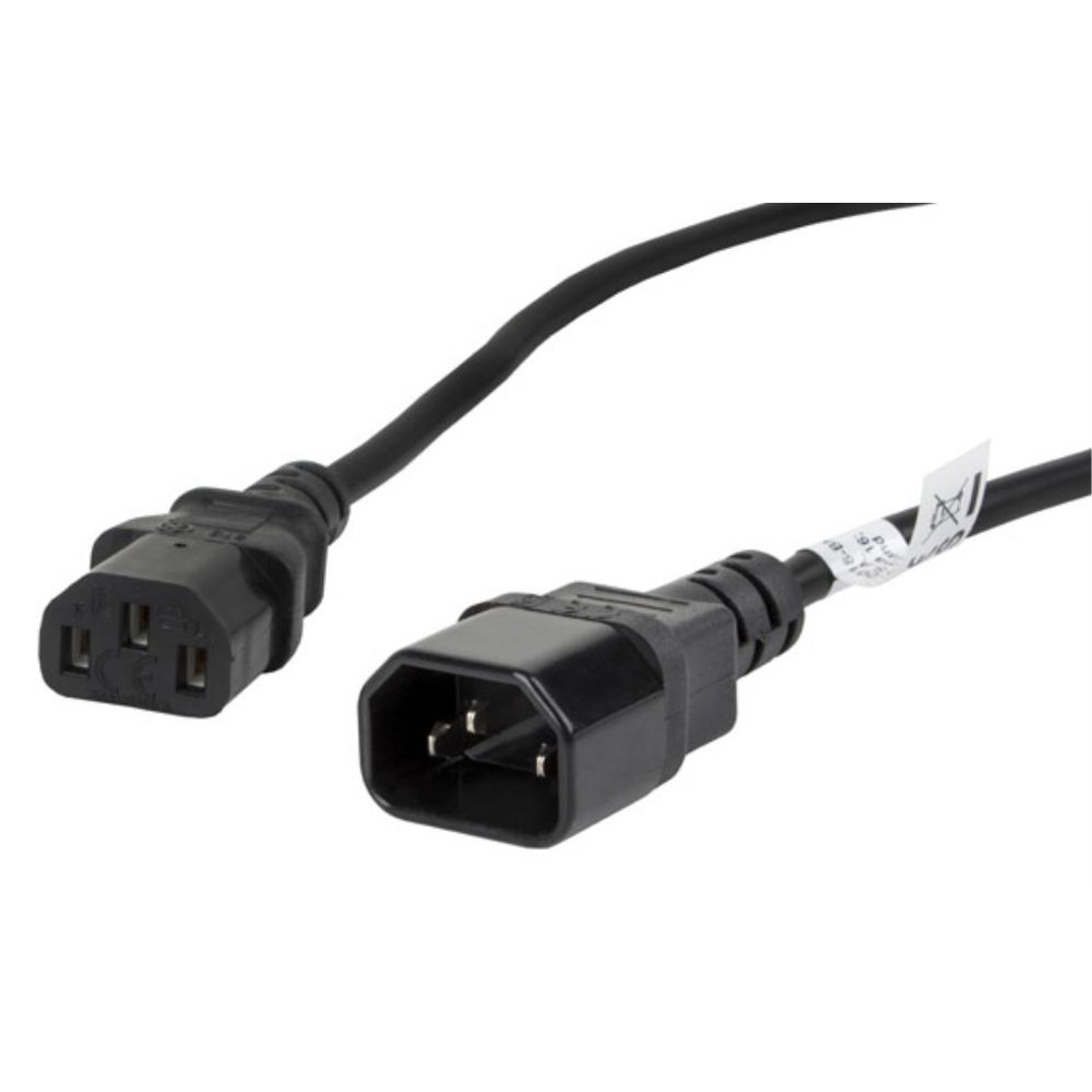 Lanberg - Cable de alimentación CA-C13E-11CC-0018-BK para equipos informáticos, conector C13 a C14, longitud 1.8 m, negro, ideal para uso diario exigente y compatibilidad garantizada
