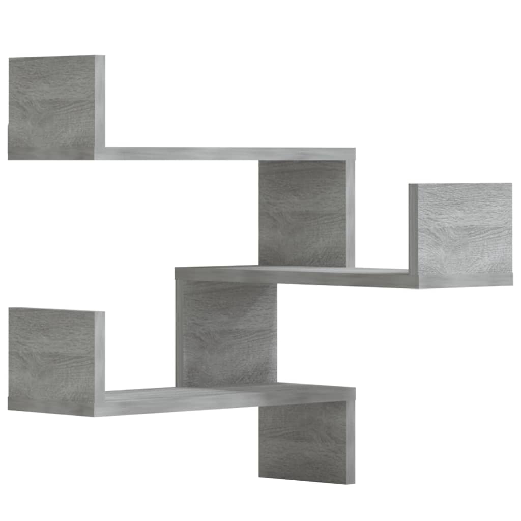 Vidaxl Estante de Esquina de Pared 2 Uds Madera Contrachapada 40x40x50cm