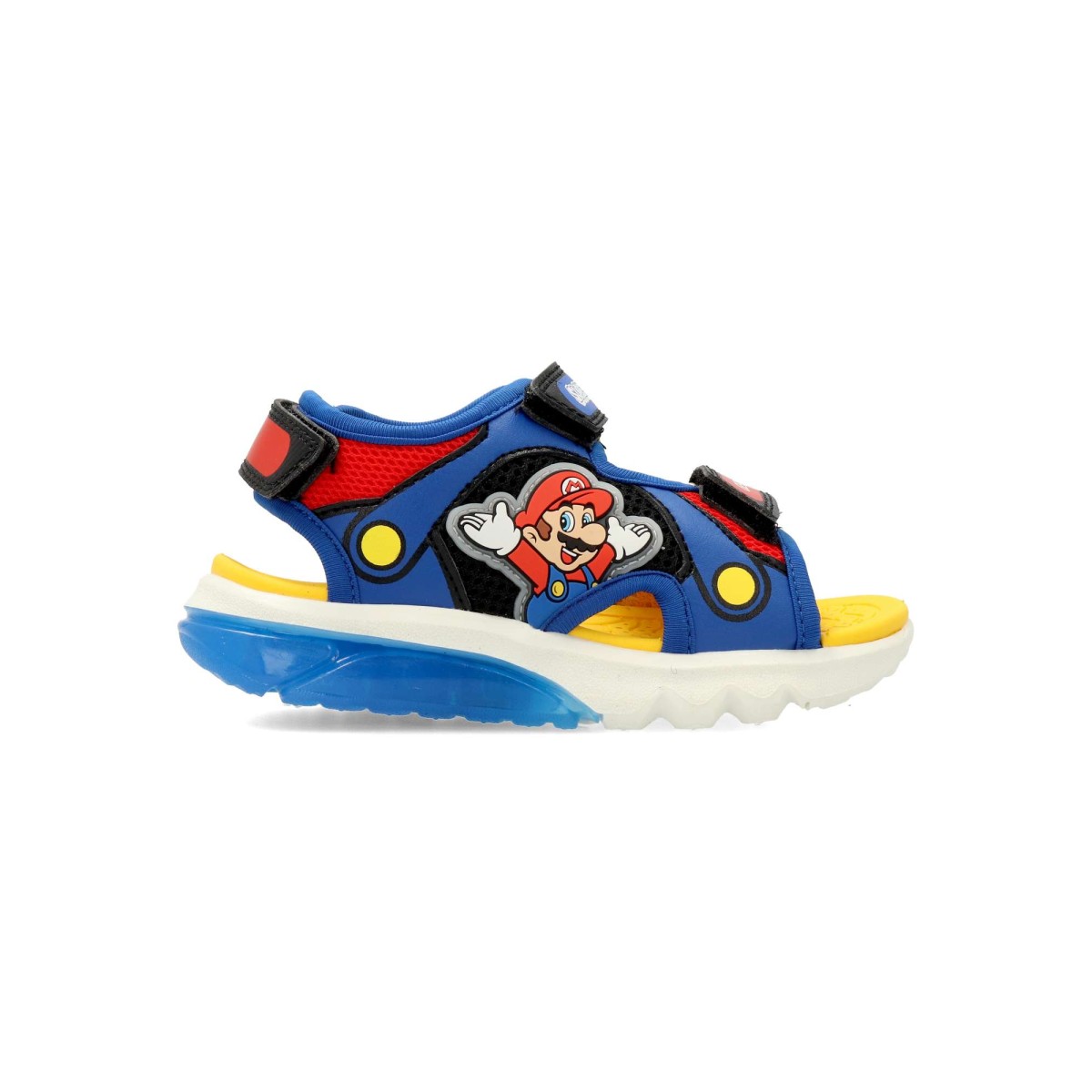 Geox - Sandalias californianas para niño con cierre adherente, suela de goma flexible y transpirable, luces integradas en la suela, modelo Ciberdron Super Mario Bros