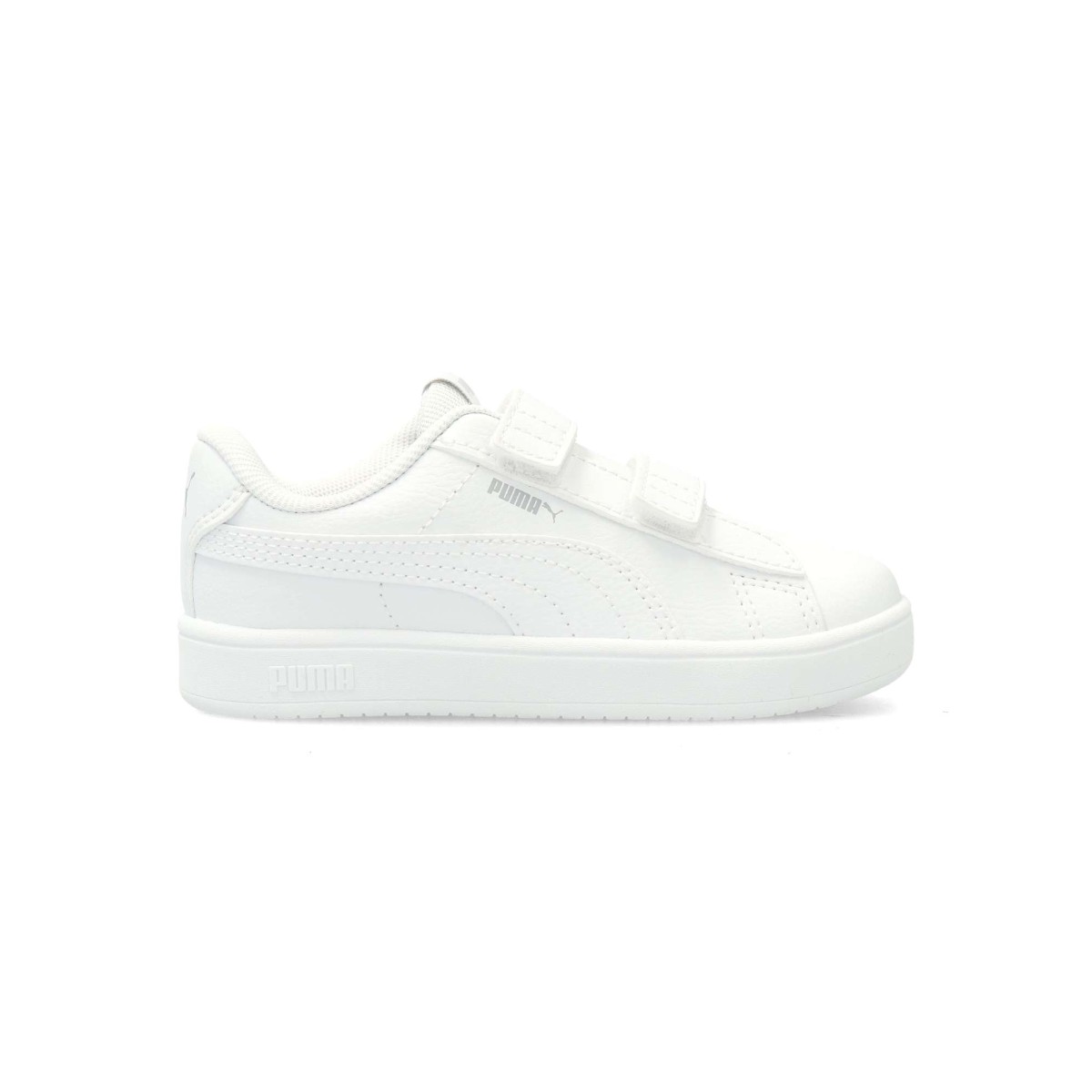 PUMA - Zapatillas deportivas Rickie Classic para niño, con cierre de velcro y suela de goma, plantilla acolchada extraíble, estilo casual blanco