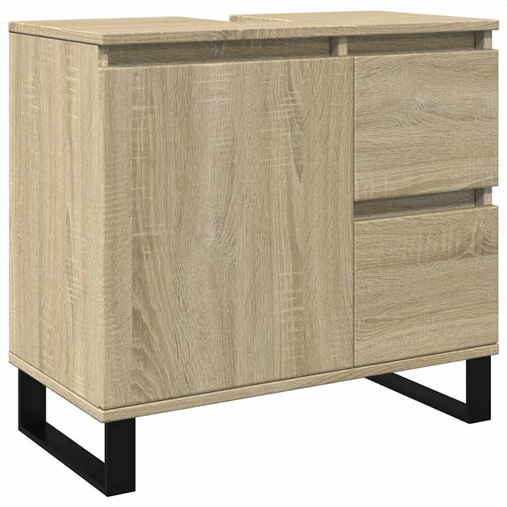 vidaXL Armario de baño madera contrachapada 65x33x60 cm en color Roble Sonoma/Madera antigua/Blanco y más | almacenamiento funcional diseño moderno para baño dormitorio sala