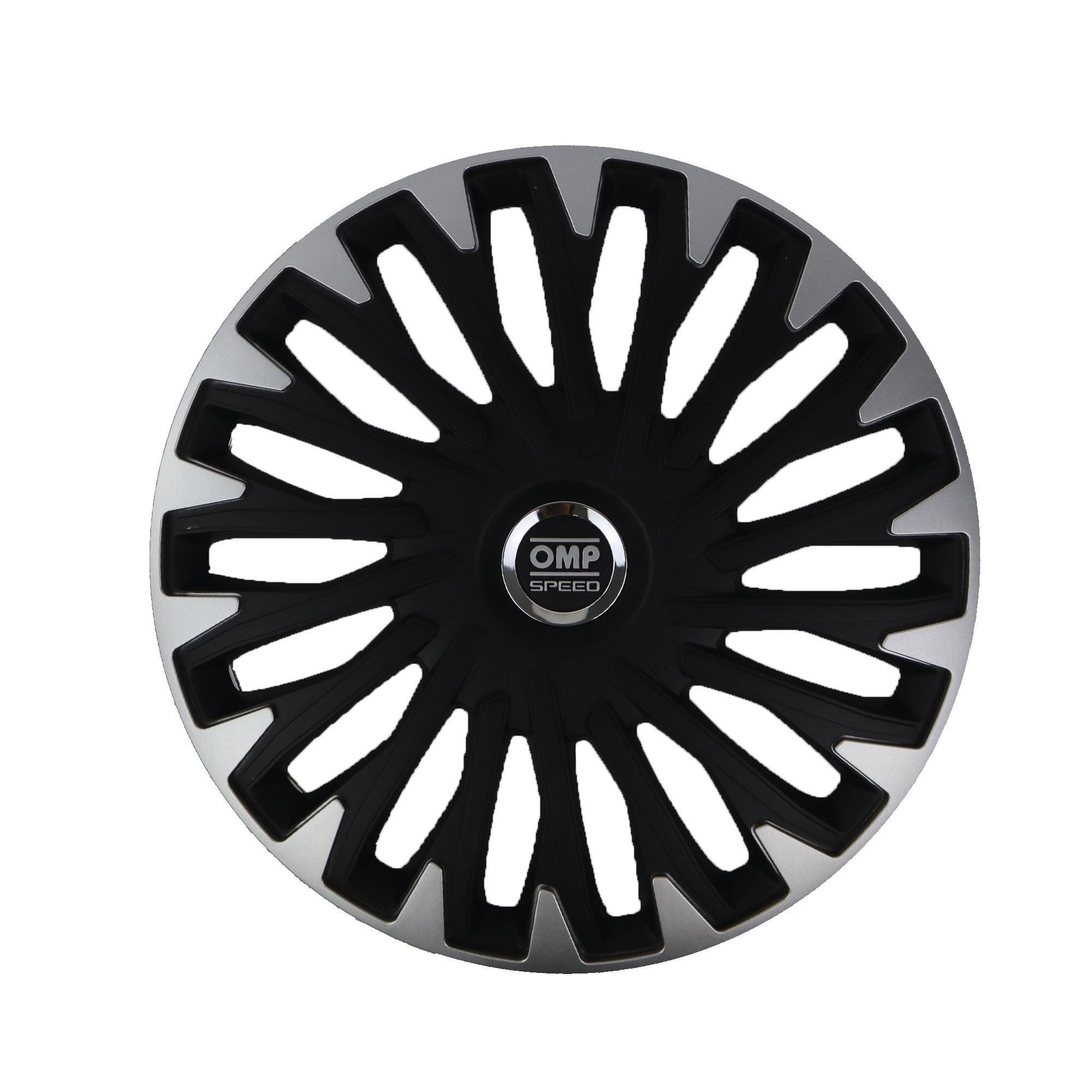 OMP SPEED JUEGO DE 4 TAPACUBOS STINGER COLOR NEGRO/PLATA 13 PULGADAS