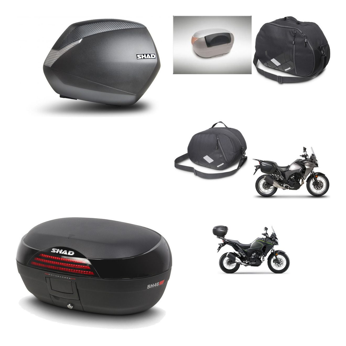 Baul Trasero + Maletas Laterales + Accesorios + Herraje 3P + Herraje Montaje Sh36 Sh 36 Sh46 Sh 46 New Model KIT-268227