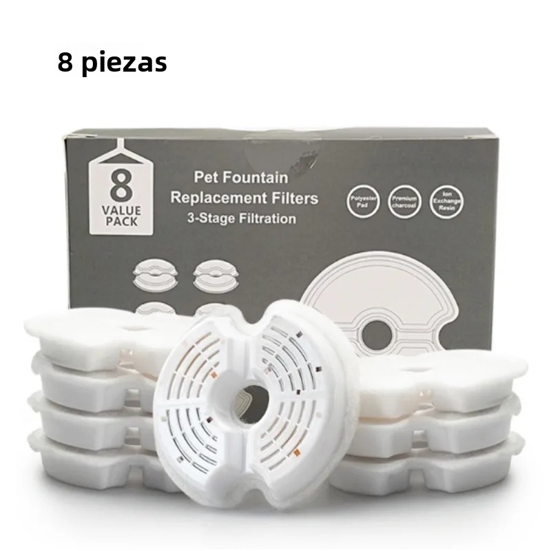 TK Filtro De Carbono Activado Para Fuente De Agua Para Gatos 8 Piezas Filtro De Reemplazo Para Fuente De Agua Para Mascotas