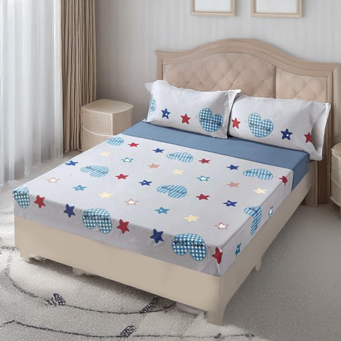 Panda Home - Juego de Sábanas de Microfibra Suave, hasta 5 Piezas: Encimera, Bajera y Fundas de Almohada - Cama 90 (160x260), 135 (210x260), 150 (230x260) y 180 (250x270) cm - Suavidad Duradera, Fácil Cuidado y Antimanchas.