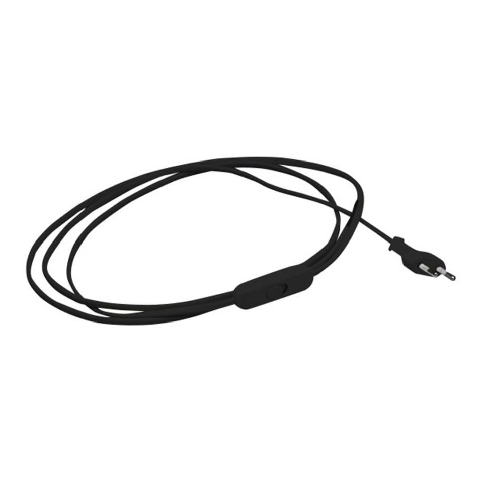 CABLE negro 2mts CLAVIJA + INTERRUPTOR ADoceVoltios