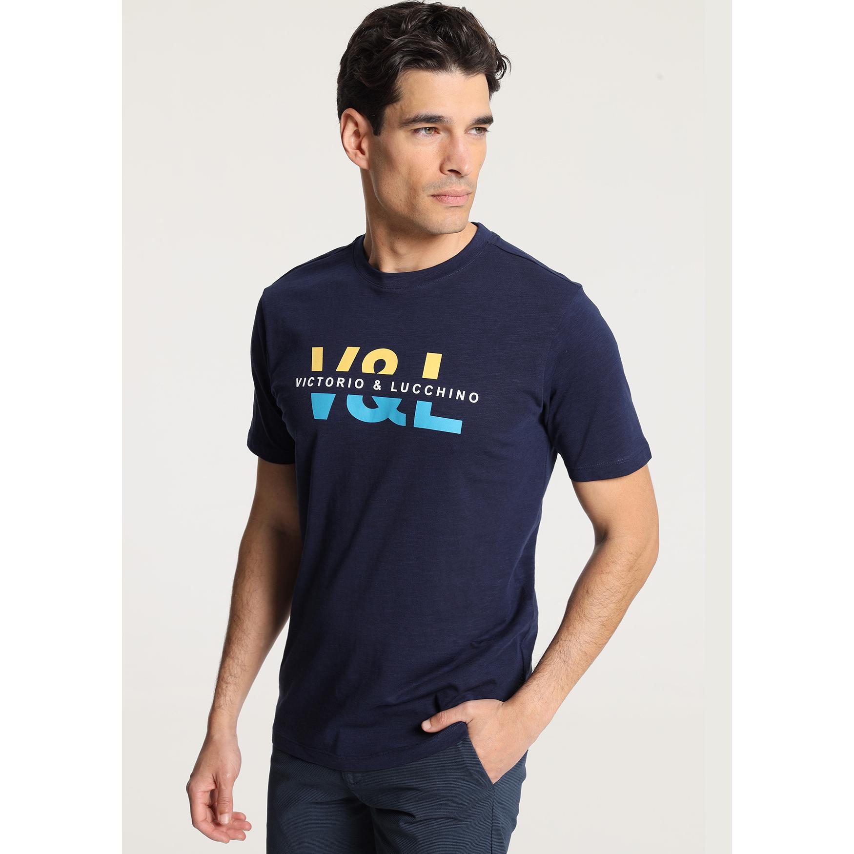 Victorio & Lucchino - Camiseta Bordada Royal Blue